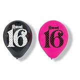 Super Stylish Sweet 16 Birthday 11" Latex Balloons 6 Per Pack