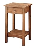 Furniture of America Erhart III 1-Drawer Side Table, Rustic Oak