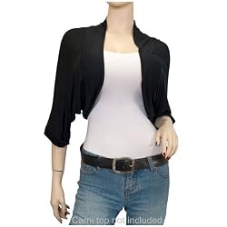 Set A Shopping Price Drop Alert For Black Laced Back Cropped Plus Size Bolero Shrug