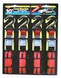 Keeper 5105 10' Cam Buckle Tie-Down, 300 lbs. WLL (900 lbs. break strength), 4 Pk, i-Pack
