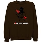 Sweatshirt Brown  I Love St. Kitts & Nevis / Kamikaze  Country
