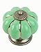 Vintage Ceramic Handle Pull Knobs Cabinet Pumpkin Door Cupboard Drawer Locker,Green, 5 pack