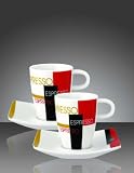 2er Set Espressotassen mit Untertasse im Geschenkkarton von Art Café