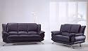 Furniture online: Stunning Contemporary Design Black Leather Sofa Loveseat Set