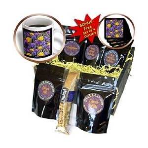 Lee Hiller Designs Floral Print - Tulips Purple and Yellow - Coffee Gift Baskets - Coffee... by 3dRose LLC