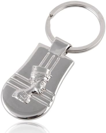 HJX New Silver Creative Ancient Egyptian Queen's Head Portrait Style Metal key chain keychain Key Ring