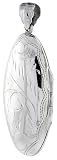 Large Sterling Silver Hand Engraved Oval Locket, 3/4 (20mm) X 1 5/8 (42mm)