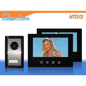 Digital Video Door Phone Intercom DUO Entry System Piano Black Monitors
