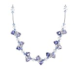 Lavender Blue & Clear Authentic Swarovski Crystal Sterling Silver Lobster Claw Clasp 20