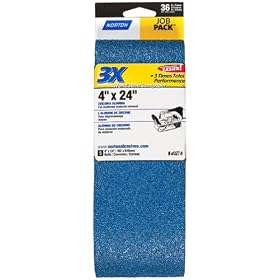 Norton 49278 3X 4 x 24 36 Grit Sanding Belt - 5 Pack by Norton