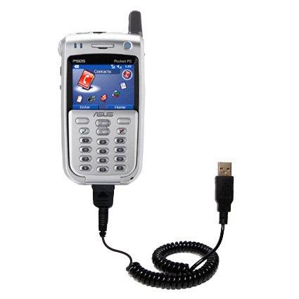 Coiled Power Hot Sync and Charge USB Data Cable w/ Tip Exchange for the Asus P505 - Gomadic Brand
