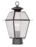 Livex Lighting 2182-07 Westover 1-Light Outdoor Post Head, Bronze by Livex Lighting [並行輸入品]