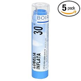 Boiron Homeopathic Medicine Lobelia Inflata, 30C Pellets, 80-Count Tubes (Pack of 5)