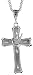 Sterling Silver 2 5/16 (59 mm) Diamond Cut Cross with Dove Pendant