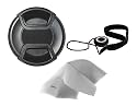 Panasonic Standard 25mm f/1.4 Leica D Summilux Lens Cap Center Pinch (62mm) + Lens Cap Holder + Nwv Direct Microfiber Cleaning Cloth.