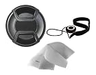 Canon EF 50mm f/1.4 USM Lens Cap Center Pinch (58mm) + Lens Cap Holder + Nwv Direct Microfiber Cleaning Cloth.