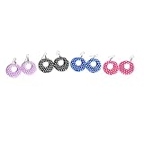 Ladies 4 Pack Polka Dot Print Fashion Hoop Earrings