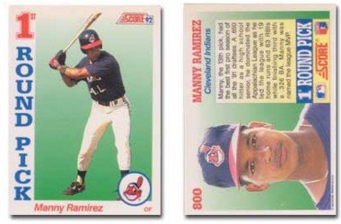 1992 Score Manny Ramirez Rookie Baseball Card #800 - Shipped In Protective Display Case!