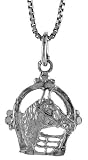 Sterling Silver 9/16 (15mm) Tall Horse & Horseshoe Pendant