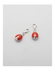 Ladybug Colored Enamel Charm In 92.5 Sterling Silver