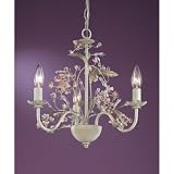 Laura Ashley MBLS0371 Blossom 3-Light Mini Chandelier, Antique Ivory