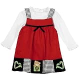 Youngland Baby/Infant Girl's Teddy Bear Corduroy Jumper Bodysuit Set