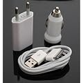 PlaneteMobile - Chargeur 3 en 1 Secteur + Voiture + USB Pour Apple iPhone iPod Nano Touch MP3 MP4 , IPHONE 3, IPHONE 3GS, IPHONE 4 Chargeur secteur USB pour Apple iPhone iPod Nano Touch MP3 MP4 , IPHO