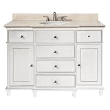 Avanity WINDSOR-VS48-WT 48-Inch Vanity with Galala Beige Marble Top and Sink, White
