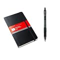 Moleskine 2009 Large Black Hardcover 12 Month Weekly Planner - Horizontal Layout + Pilot G-2 Retractable Black Gel Ink Pen