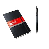 Moleskine 2009 Large Black Hardcover 12 Month Weekly Planner - Horizontal Layout + Pilot G-2 Retractable Black Gel Ink Pen