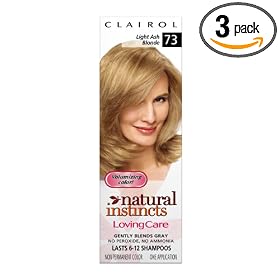 Clairol Natural Instincts Loving Care Color, 073 Light Ash Blonde (Pack of 3)