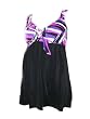 Longitude Womens Plus Size / Extended Plus Swimdress, Long Tankini Purple/Black Abstract 16-34