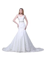 Beaded Applique Lace Mermaid Satin 2015 Wedding Dress  with a Court Train 