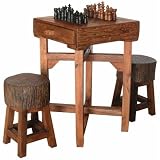 Hill Country Chess Table (Brown) (31H x 20W x 20D)