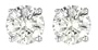Platinum Plated Sterling Silver 6.5mm Round Cubic Zirconia Four-Prong Stud Earrings