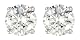 Platinum Overlay Sterling Silver 6mm Round Cubic Zirconia Four-prong Stud Earrings