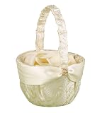 Hortense B. Hewitt Wedding Accessories, Flower Girl Basket, Forever Luxe, 8-Inches Tall