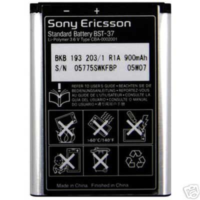OEM Sony Ericsson Bst-37 Battery for J220i, J230i, K600i, K608i, K610i, K750i, V600i, W550i, W800i, W810i, Z300i, Z520i Bst37