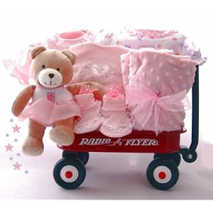 Personalized Beary Ballerina Baby Wagon Gift Basket - Newborn Gift Baby shower by Otopia