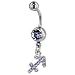 pug37  - Belly Navel Rings Purple Crystal Sagittarius February Jewelry