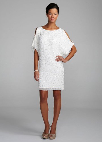 DB Studio Wedding Dress: Cold Shoulder Beaded Sequin Dress