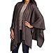 StylesILove Chic Knitted Poncho Cape Shawl Wrap with Pockets, 3 Colors (Slate Gray)