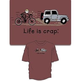 Life is Crap Humorous Road Biker T-Shirt ... Medium