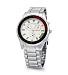New Mens Black Silver Link Band Quartz Bracelet Watch