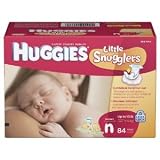 Huggies Little Snugglers Diapers, Newborn, 84-count New Wetness Indicator, Changes Color When Wet - to Help You Keep Track of Wet Diapers