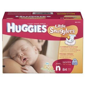 Huggies Little Snugglers Diapers, Newborn, 84-count New Wetness Indicator, Changes Color When Wet - to Help You Keep Track of Wet Diapers