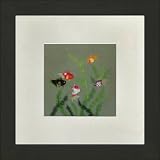 Susho, King Silk Art Handmade Silk Embroidery - Three Goldfish Swimming - White Mat Framed Regular Size 12002WF