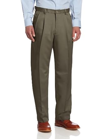 Amazon.com: Haggar Men's Cool 18 Hidden Expandable Waist Pleat Front Pant: Clothing