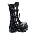 4 Inch Platform MENS SIZING Black Goth Boots Gothic Style Hardware Buckles