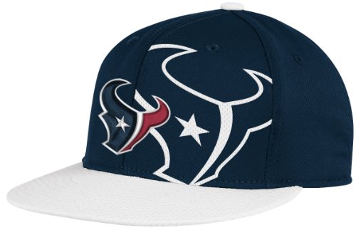 NFL Men's Houston Texans End Zone 2 In 1 Flat Visor Flex Hat - Tw80Z (Navy, Small/Medium)